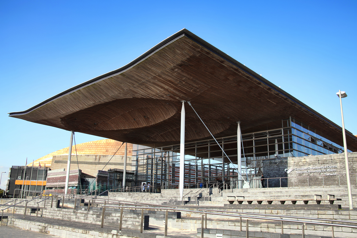 Cardiff, Wales, UK, September 14, 2016 : The Senedd also known as the National Assembly Building is the home of the elected body which holds the Welsh government to account