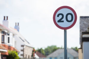Speed restriction road sign 20mph
